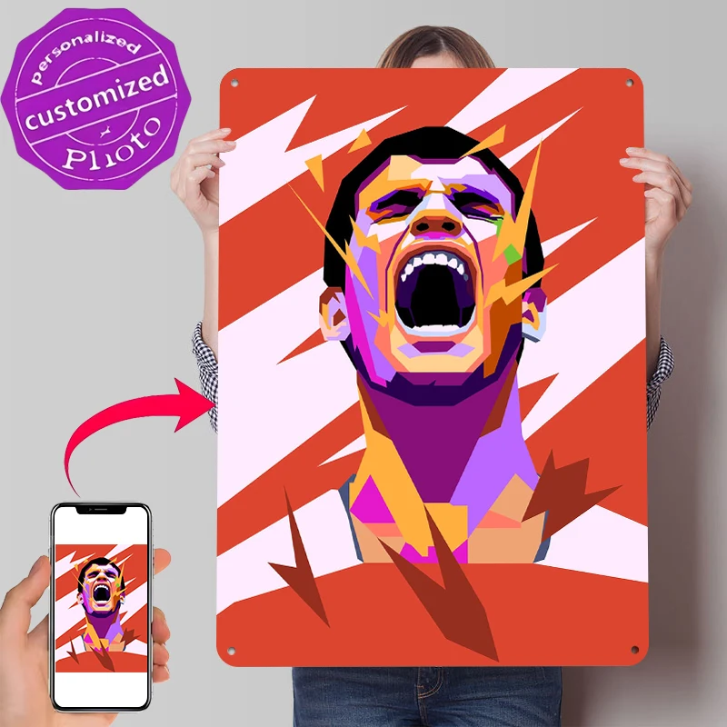 Carlos Alcaraz Pop Art Tinplate Poster Customized Wall Art Retro Vintage Metal Signs for Fans Gamer Decoration Room Tin Sign