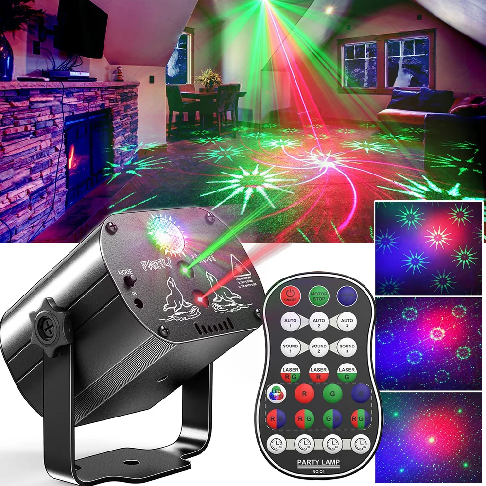 

Portable Remote Control LED Stage Light DJ KTV Disco Lamp Projector Laser Lights Flash For Christmas Party Wedding Bar