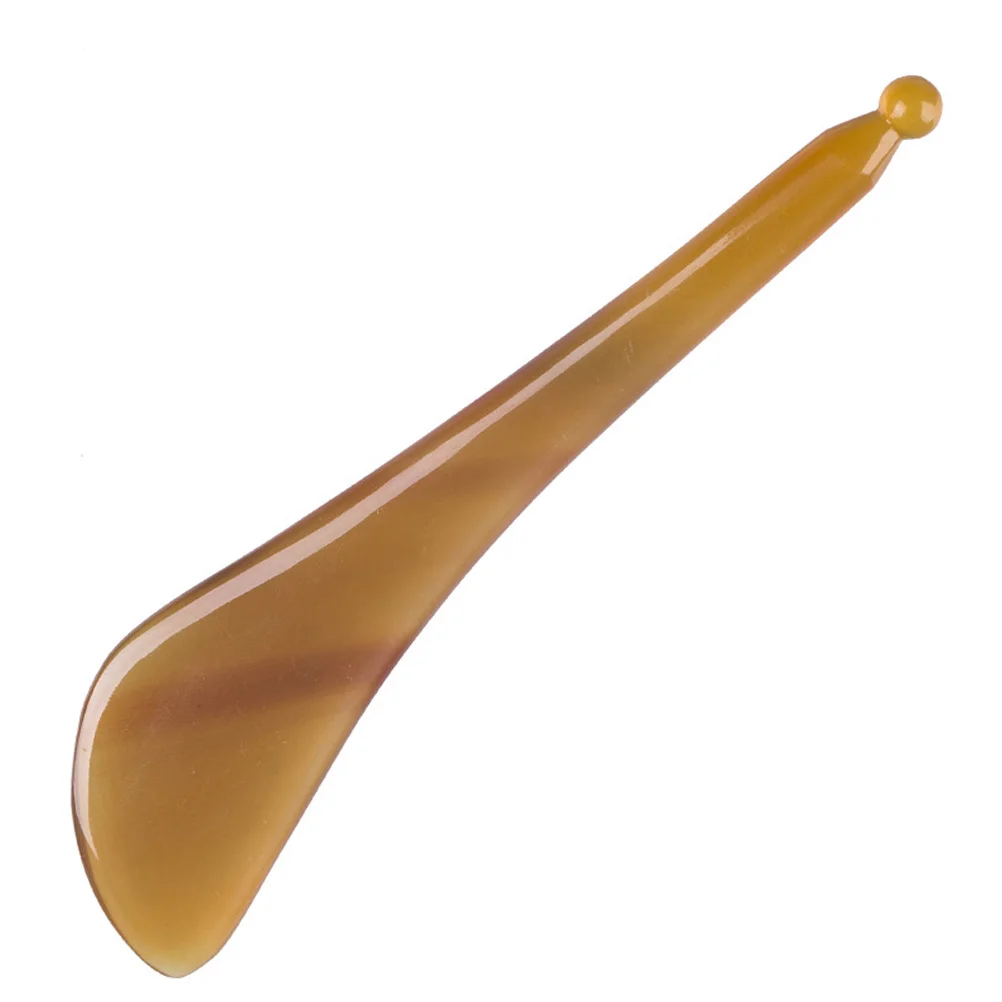 

Yak Skull Muscle-Poking Stick Gua Sha Board Smooth Scraping Plate Scraper Tool Massage Face Bar Horn Consumption Eye