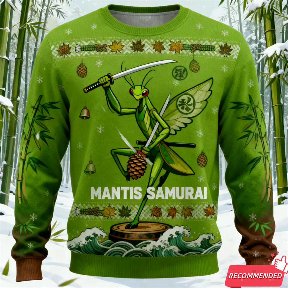 Crazy Animals Christmas Ugly Sweatshirt Squirrel Ninja 3D Print Xmas Festival Party O-neck Ugly Sweater Santa Graphic Pullovers