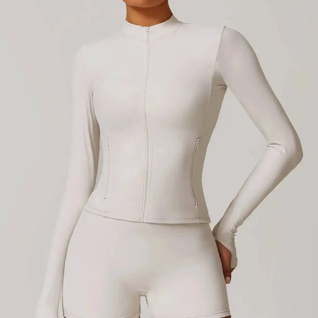 

Женская спортивная одежда для йоги на молнии для спортзала, женская облегающая быстросохнущая куртка с длинными рукавами для бега, куртка, спортивная одежда для тренировок