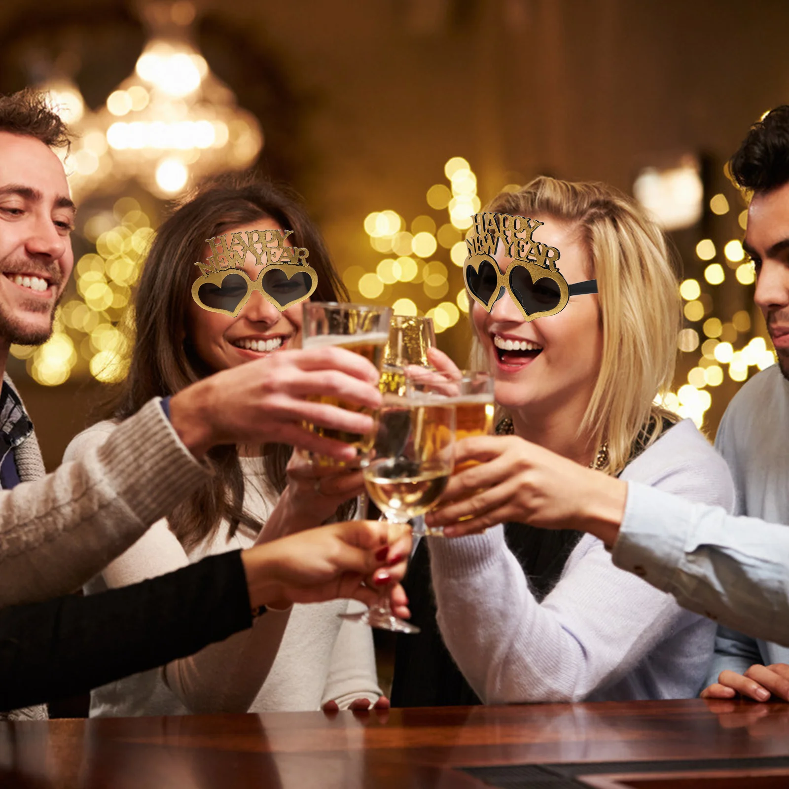 

3Pcs Happy New Year Party Glasses Sturdy Lightweight Eyewear Photo Props for Celebration Party Glasses Happy New Year Eyeglasses