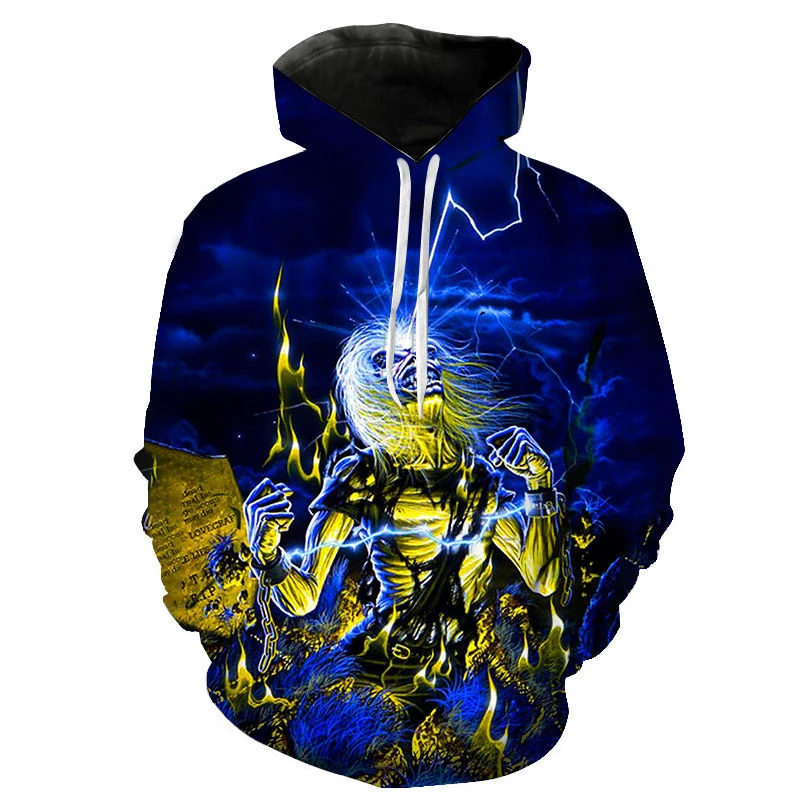 New Classic Gothic Vintage Horror Skull 3D Print Hoodie New Fashion Men's Sweatshirt Tops Hip-Hop Harajuku Men Autumn Pullover