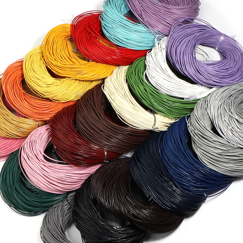 10Yards/Lot Mix colors 3mm Real Genuine Round Leather Cords/Strings/Threads Fitting Diy Necklace Bracelet Jewelry Making Supplie