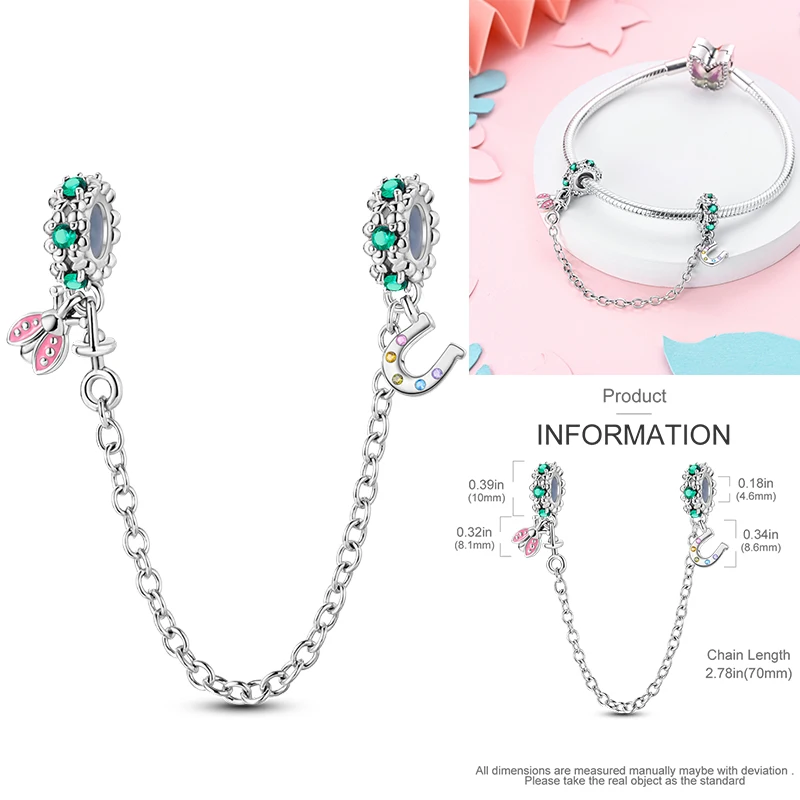 925 Sterling Silber Glücks-Hufeisen-Anhänger mit CZ Zirkon, passend für Armbänder, Taschen, Schlüsselanhänger, DIY-Schmuck, origineller Modeschmuck für Frauen – Detail 5