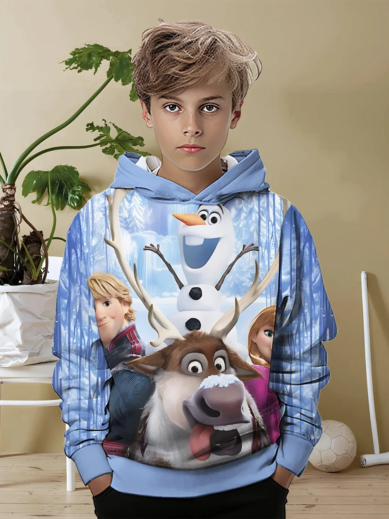 

Disney Cartoon Cute Frozen 3D Print All Seasons Children Casual Sweatshirt Cool Pullover Tops Unisex Clothes Boy Girl Hoodies