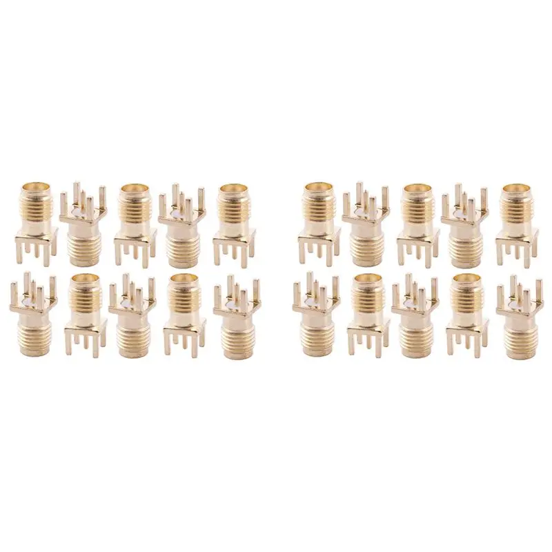 AB47-20X SMA Female Jack Solder PCB Mount Straight RF Connector Gold