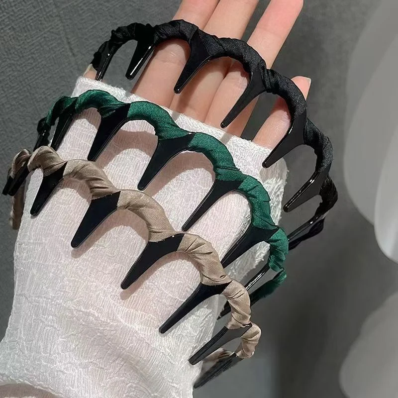 

Fashion Solid Color Wave Headband Non-Slip Toothed Hair Band For Women Girls Face Wash Sports Hair Accessories