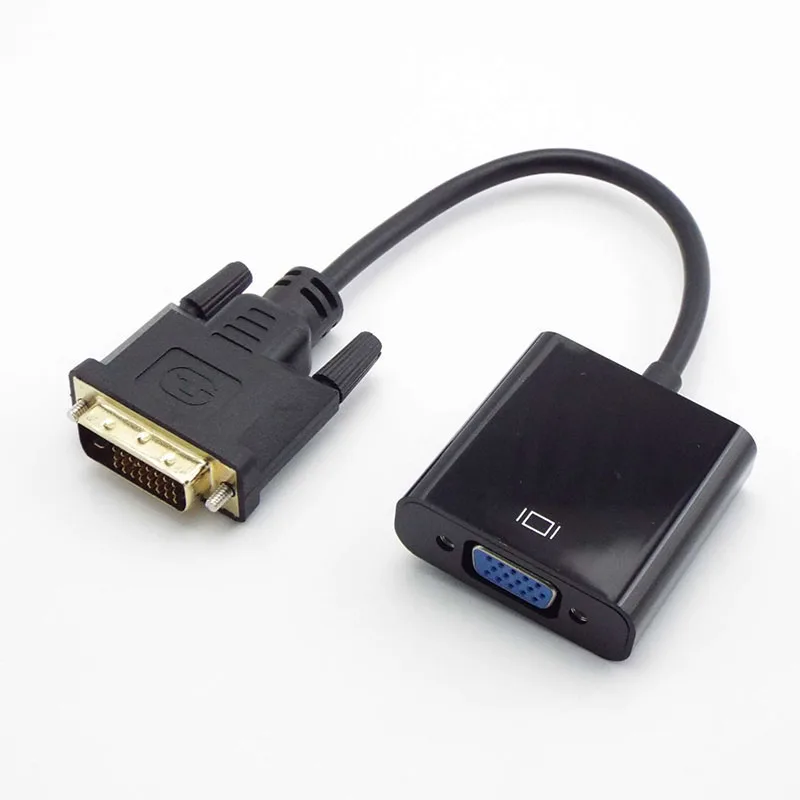 24+1 25Pin to 15Pin Female Converter Full HD 1080P DVI-D DVI to VGA Adapter Video Cable for PC Computer Monitor Q1