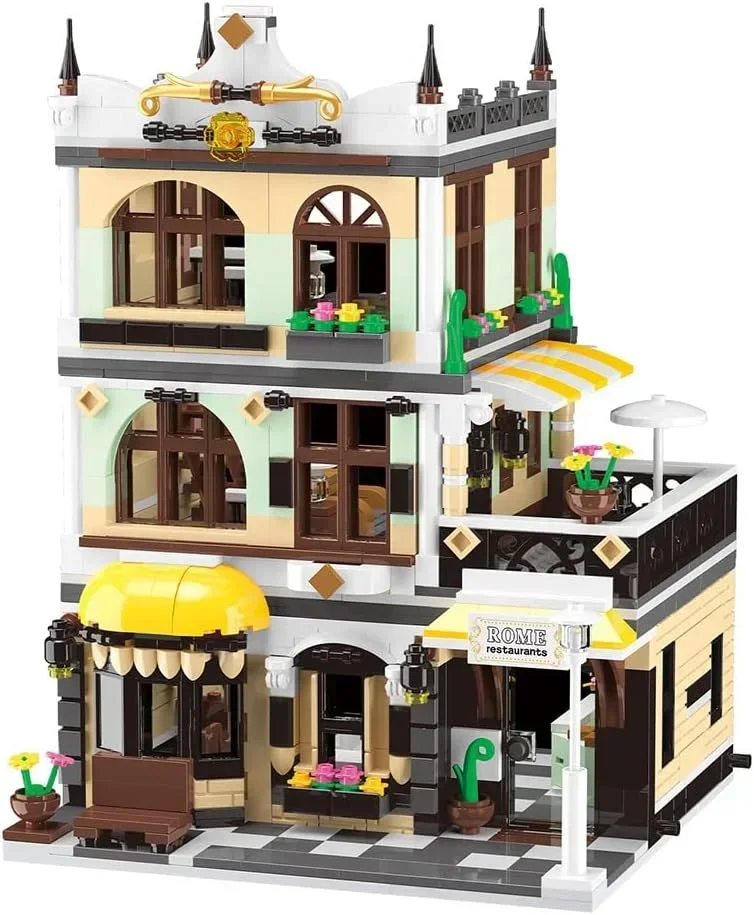 

New! Ideas City Restaurant 1165pcs MIni Building Block Set Diy Assemble Learning Toy for Teenager Boys and Girls Birthday Gifts