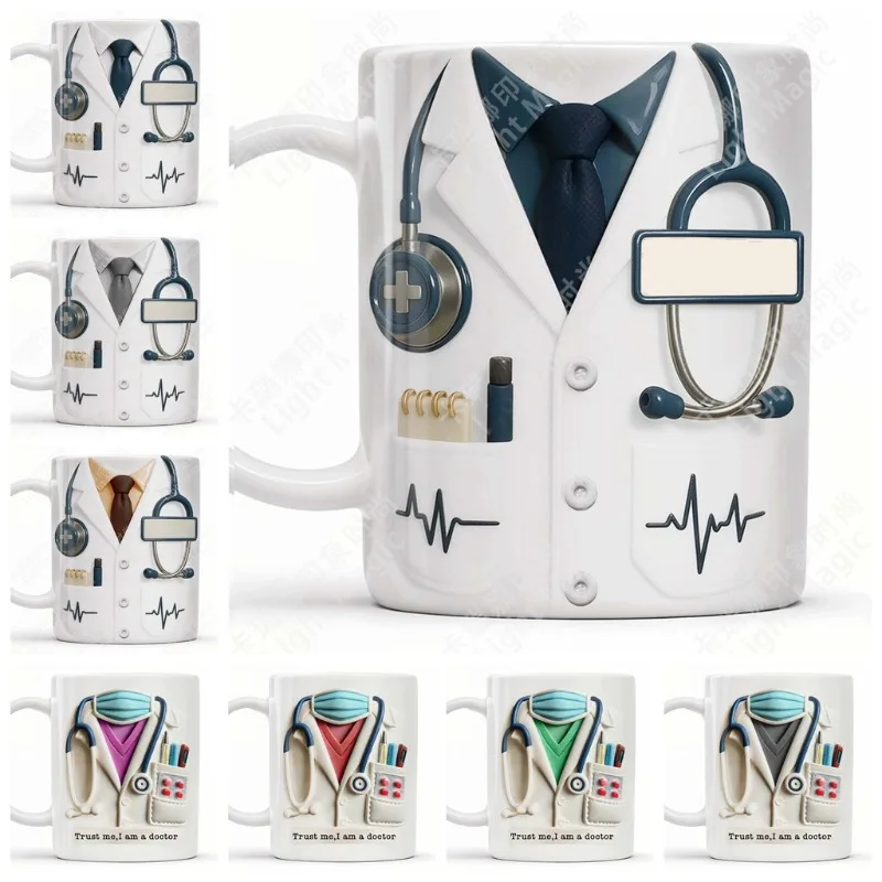 

11OZ Doctor Theme Ceramic Cup Doctor Personalized Gift Coffee Cup White Men's and Women's Personalized Cup