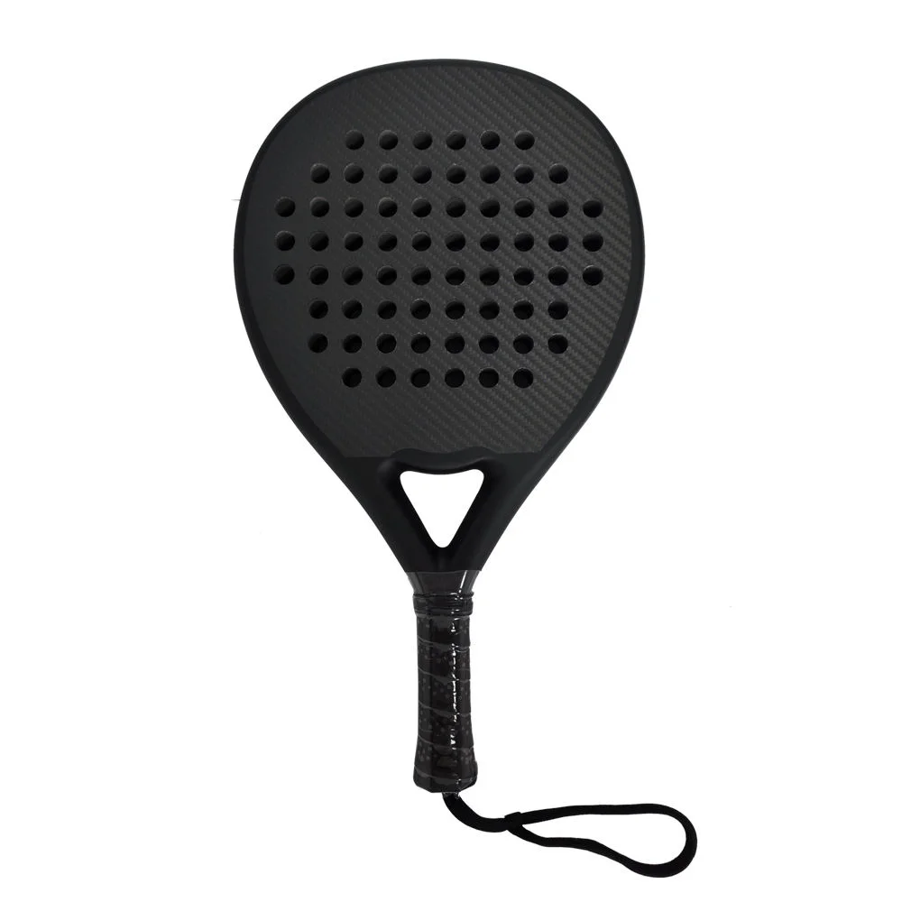 

2025 beginner Carbon fiber material padel tennis racket, 3K/12K/18K 3D rough surface, 38mm soft EVA core 360g polyester net p