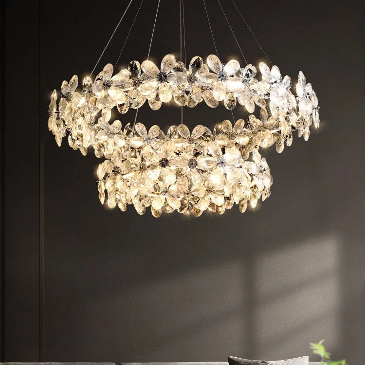 

Master bedroom, chandelier, French style, creamy style, warm, romantic, floral, living room, crystal