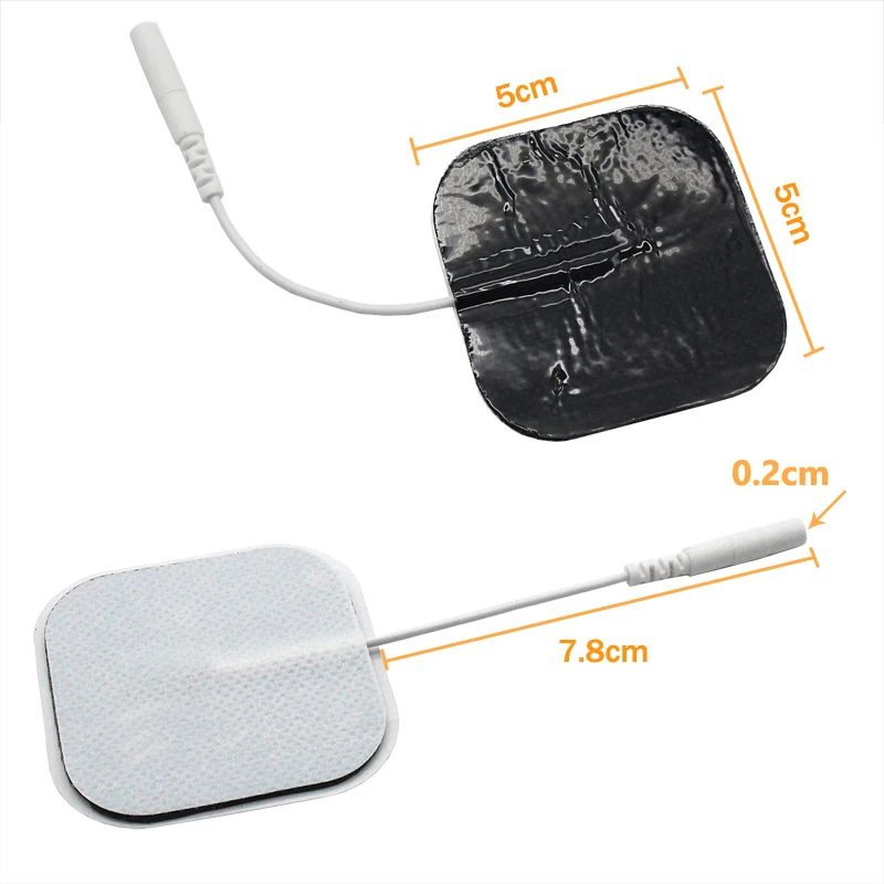 10Pcs Reusable Tens Round Electrode Pad for TENS Acupunctu Unit Therapy 2mm Plug Slimming Electric Body Massager Patch Relax