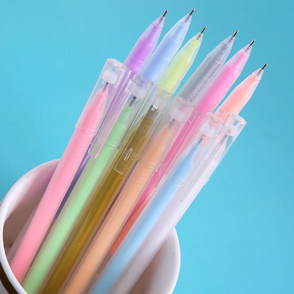 

12pcs Candy Colored Gel Pens Highlighters Fine Tip Fluorescent Marking Pens Plastic Smooth Writing Ideal