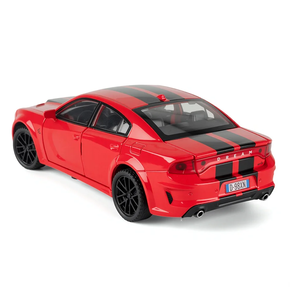 1:32 Dodge Charger SRT Super Sports Car Alloy Metal Diecast Model Car Sound And Light Pull Back Racing Games Simulation Decorate