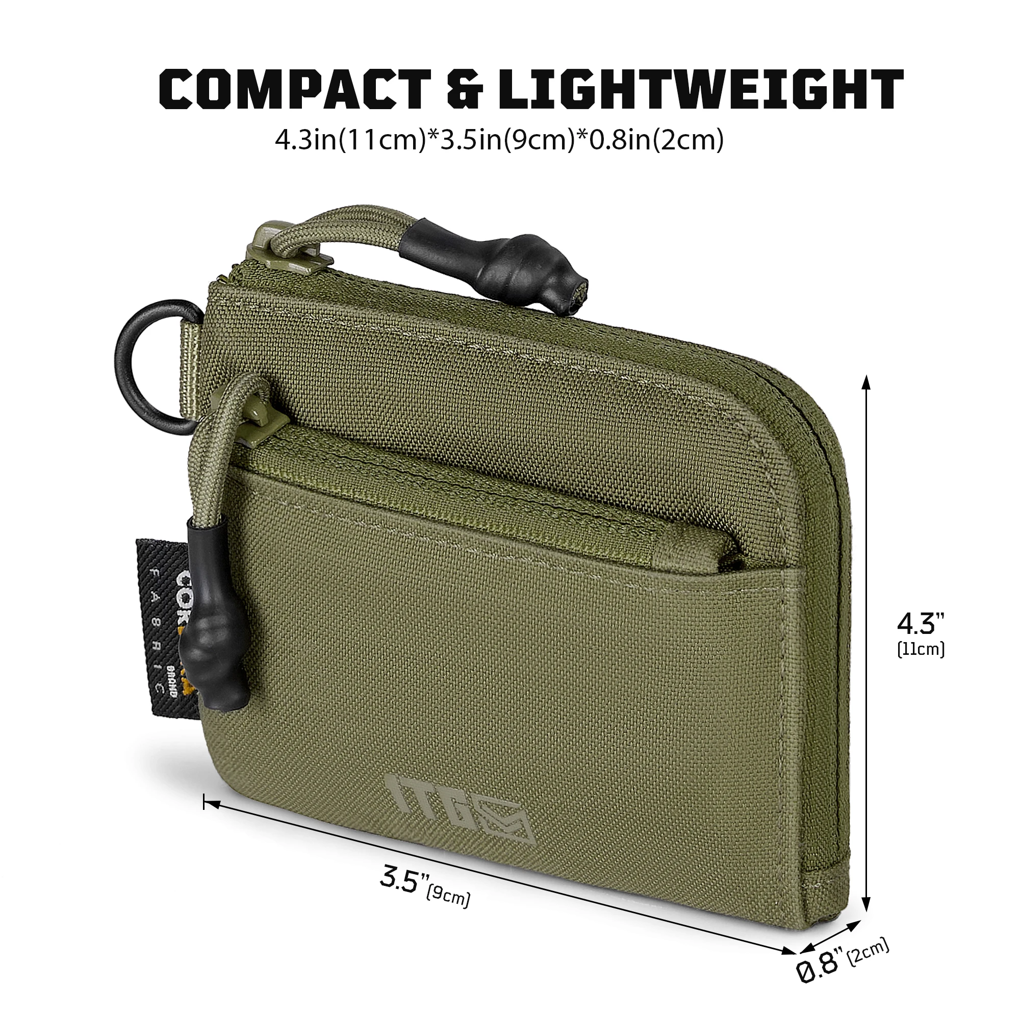 1TG TACTICAL Coin Purse, 500D Minimalist Wallet Change Purse ID Card Holder Money Pouch Tactical Bag with YKK Zipper