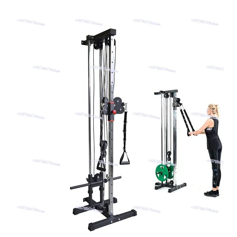 Mount Cable Station Wall Mounted Tower with Adjustable Dual Pulley System for Functional Home Gym