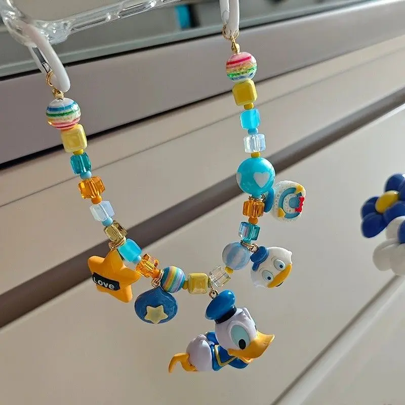 Kawaii Disney Donald Bebek Gadis Lucu Fashion Serbaguna Kreatif Kartun Anime Desain Tas Sekolah Gantungan Kunci Ponsel Liontin
