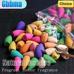 GBBMA Mixed Aroma Refluxing Incense Cones Natural Yoga Aromatherapy Viewing Burner Home Decorative Essential Oils Diffuser