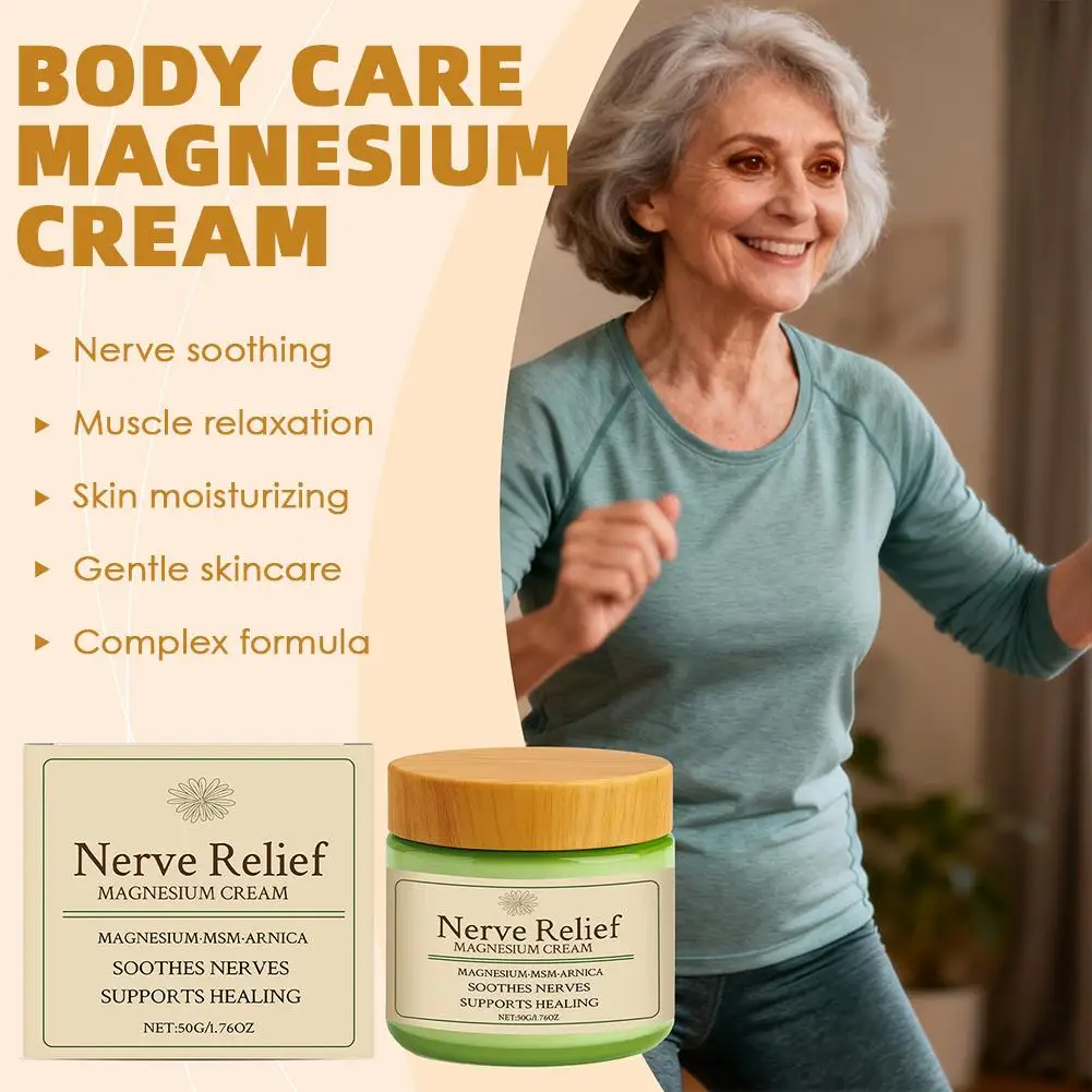 50g Nerve-Relief-Magnesium Cream Muscle Discomfort Relief Restful Sleep Support Topical Body Relief For Stress