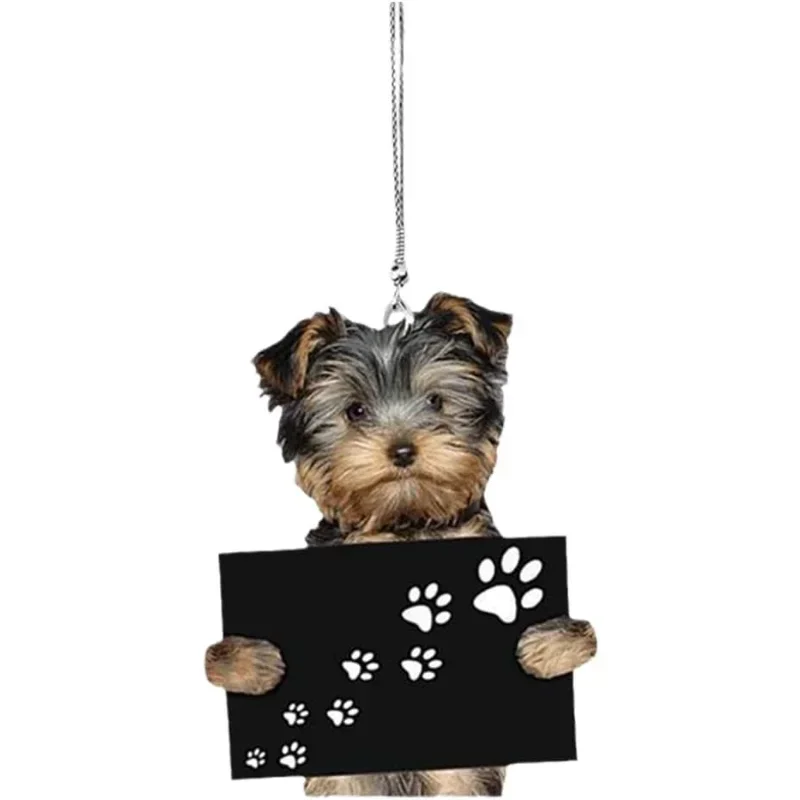 Funny Car Rearview Mirror Cute Pocket Pendant Hanging Puppy Colorful Dog Ornament Accessories Home Decoration