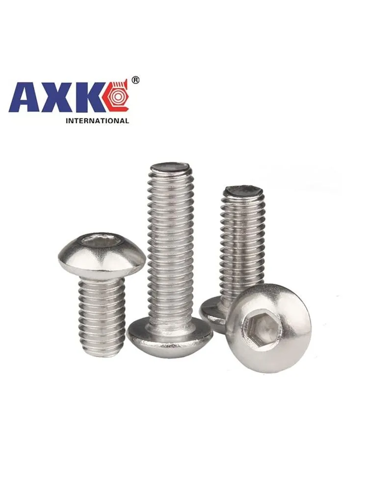 10 pièces UNC 10 # -24 1/4-20 US filetage grossier 304 A2-70 en acier inoxydable Allen hexagone à six pans creux tête de bouton vis ronde boulon ISO7380