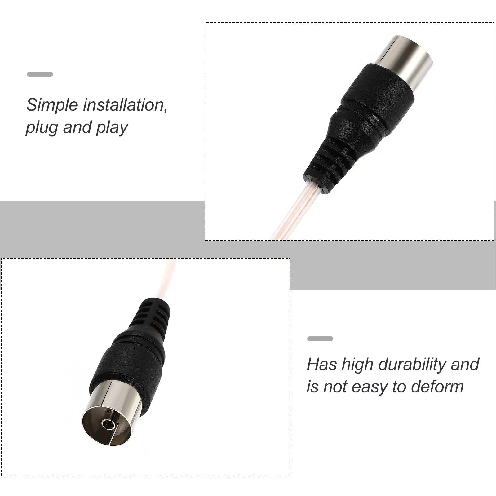 

2pcs Fm Antenna 2-Meter Coaxial Female Connector For Radio Receiver Stereo Amplifier Pure Copper Core Antenna 75 Ohm Plug