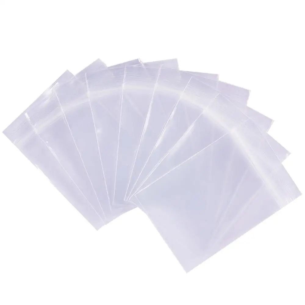 200Pcs Mini Self Seal Resealable Bags Clear Zip Lock Bag Jewelry Gift Packaging Pouches for Party Kitchen Candy Cookies Storage