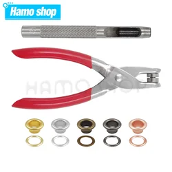 1 Set Grommet Eyelet Plier Set, Eyelet Hole Punch Pliers Kit With 100Sets Metal Eyelets, Grommet Tool Kit For DIY Leather Craft