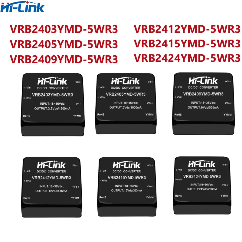 Hi-Link-módulo de potencia aislado de 24V a 3,3 V, VRB2403YMD-5WR3 de voltaje amplio, estabilización y reducción de voltaje DCDC, 10 unidades por lote