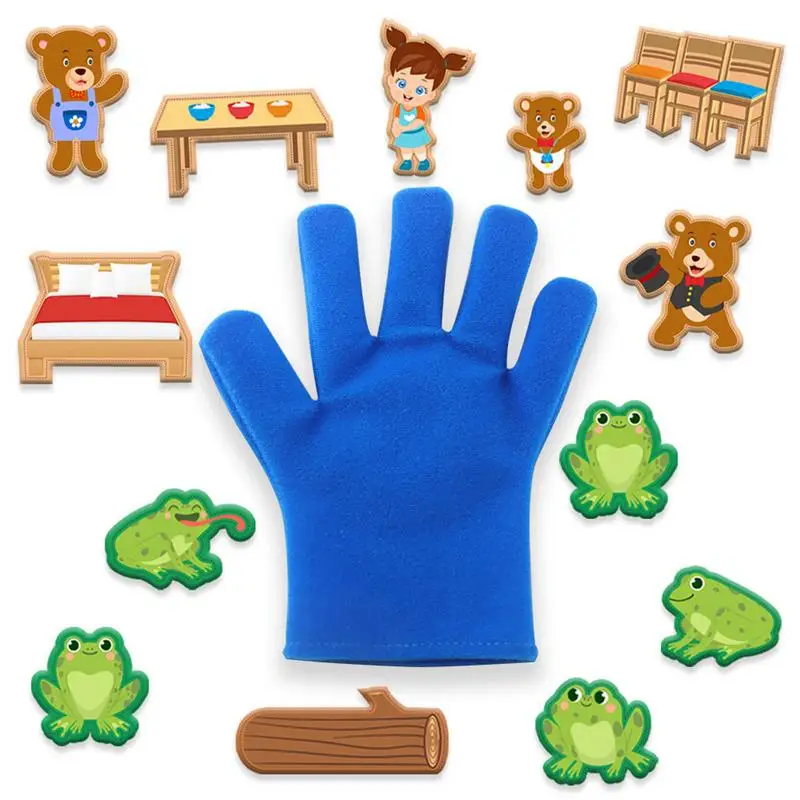 Handpuppe Lehrmittel Handpuppen Handschuh Puppe Puppe Tiere Handschuhe mit Zubehör für Kinder Geschichtenerzählen Spaß Spielzeug Requisiten