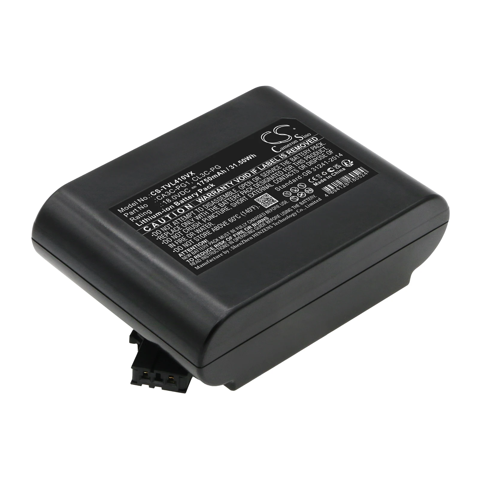 

18.0V 1750mAh Battery for Toshiba VC-CL1400 VC-CL1300 CL410AC VC-JCL30 VC-CL200 VC-CL1200 VC-CLF1 VH02T1,For Midea VH02-VS +TOOL