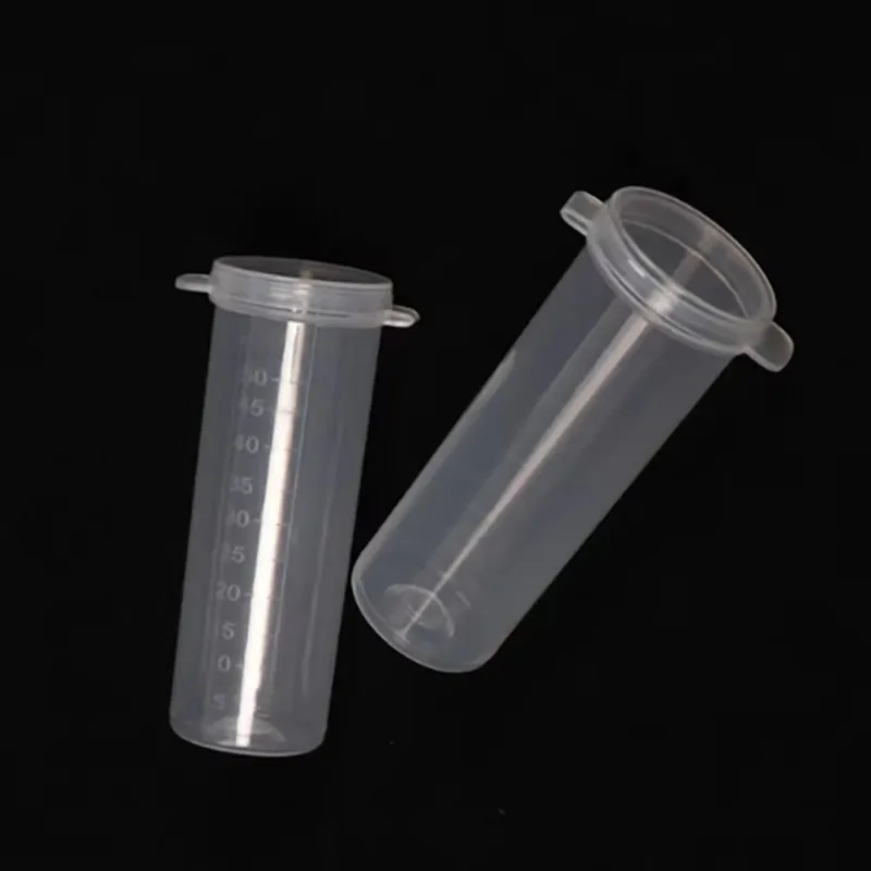 50 pcs/pack 50ml flat bottom sample bottle with lid EP tube plastic graduated centrifuge tube sample cup