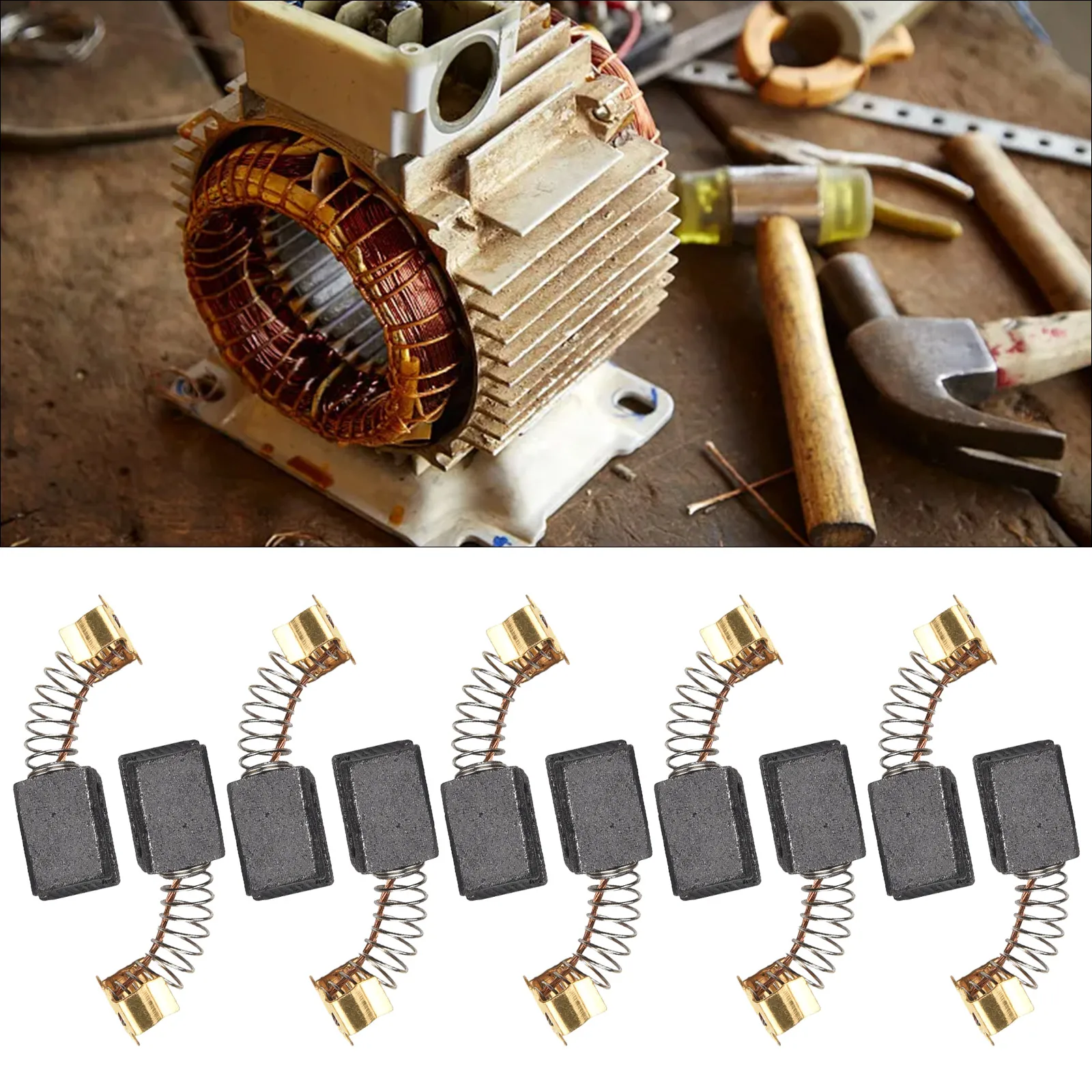 Balais en carbone efficaces pour rehausser la fonction du moteur, matériau de haute qualité, performances optimales des outils électriques, 6x9x11, 5mm, lot de 10