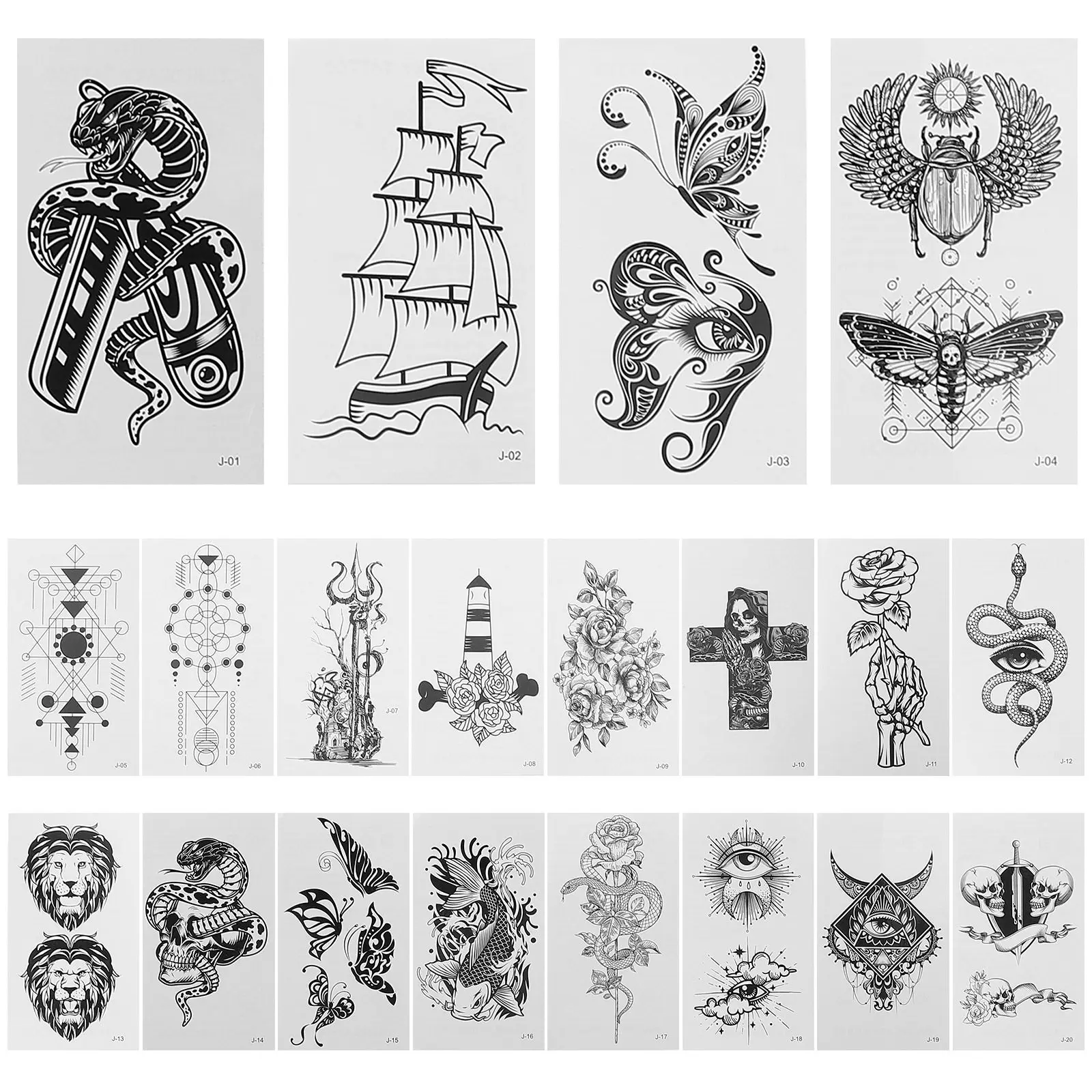20-pecas-de-tatuagens-temporarias-a-prova-d'agua-adesivos-decorativos-de-halloween-para-mulheres-e-meninas-festivais-festas-arte-corporal