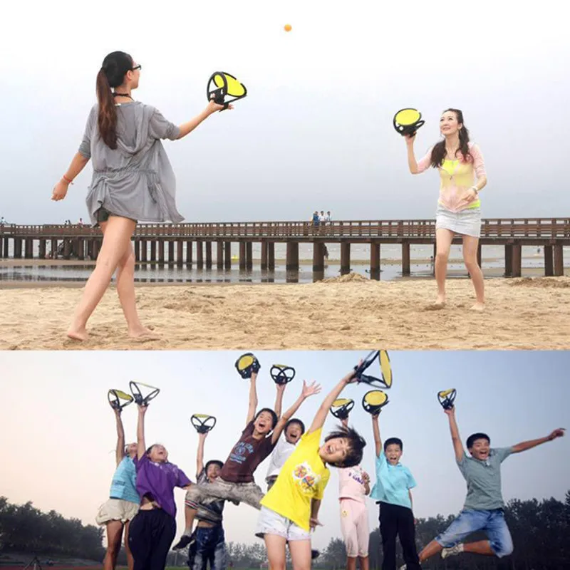 Pelota de lanzamiento y captura al aire libre para padres e hijos, juguete deportivo, Fitness, agarre a mano, raqueta, juguetes de entretenimiento deportivo, regalos