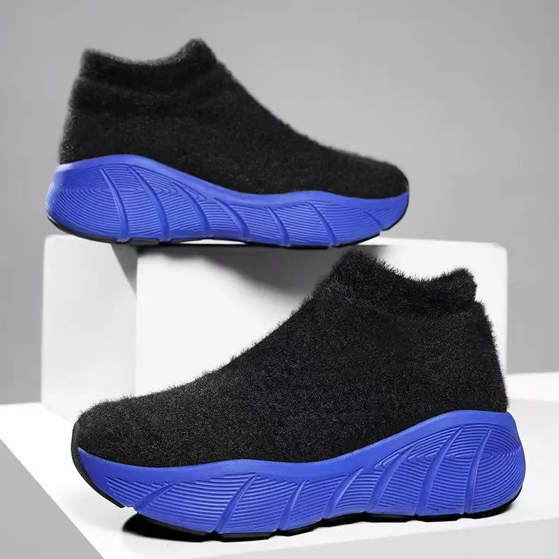 أحذية شتوية دافئة معزولة عالية الجودة مع حشوة مضافة مناسبة لكل من الرجال والنساء تتميز بجوارب خفيفة الوزن بنعل سميك 35-46 #4