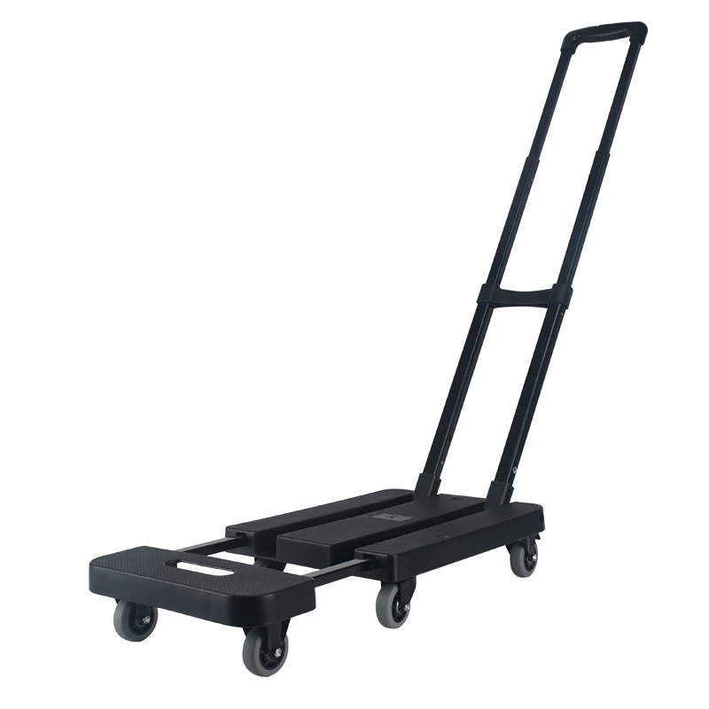 

ZZXL Portable Mute Trolley Pull Trailer Platform Trolley Lever Car