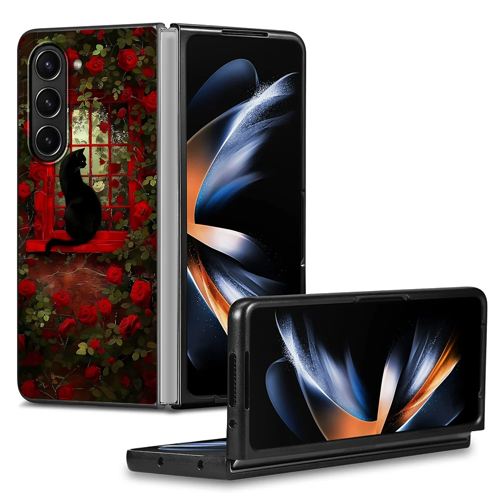 Case for Samsung Galaxy Z Fold 8 Ultra ZFold6 ZFold4 Z Fold8Ultra ZFold7 Z Fold 7 6 5 3 ZFold5 Phone Shell Cute Kitten