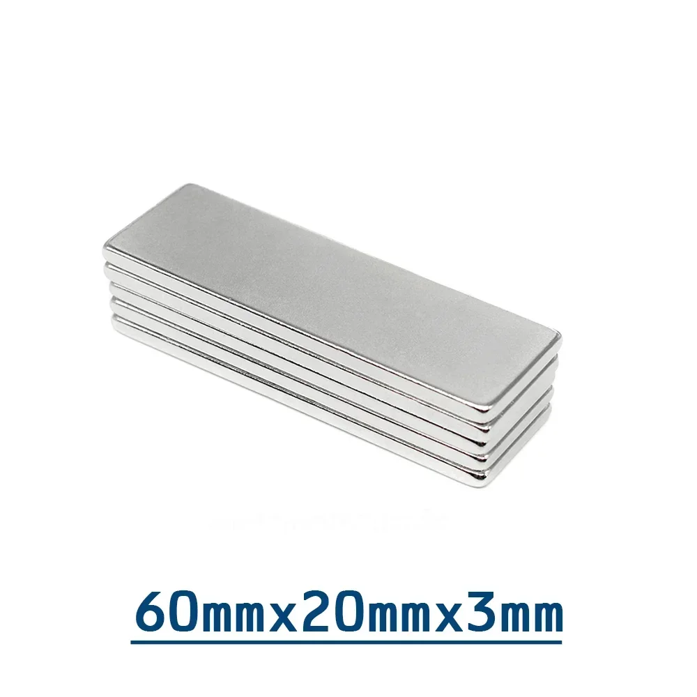 60x20x3mm Block Strong Powerful Magnets 60x20x3 Rare Earth Neodymium Magnet N35 Permanent NdFeB Magnet 60*20*3