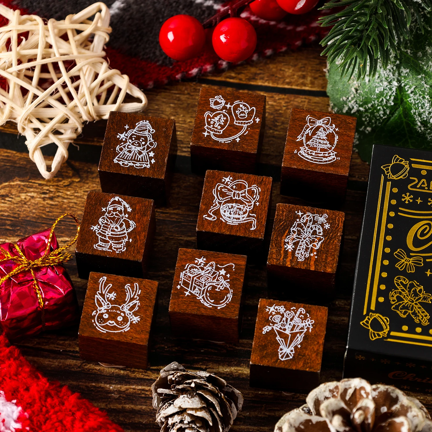 2packs/LOT Christmas Eve series stamp DIY stamps stationery scrapbooking standard wood stamp - Image 3