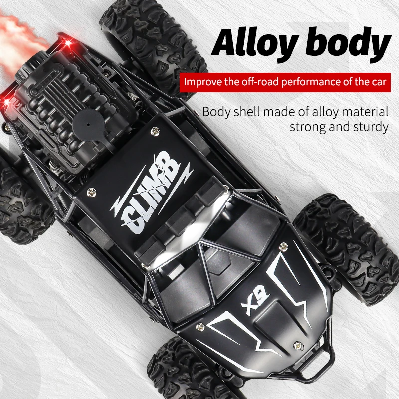 NUOVO 4WD Auto telecomandata 1:18 Off Road RC Buggy Truck con luci a LED per bambini Ragazzi Ragazze Giocattolo Regalo Indoor Outdoor Racing Drift