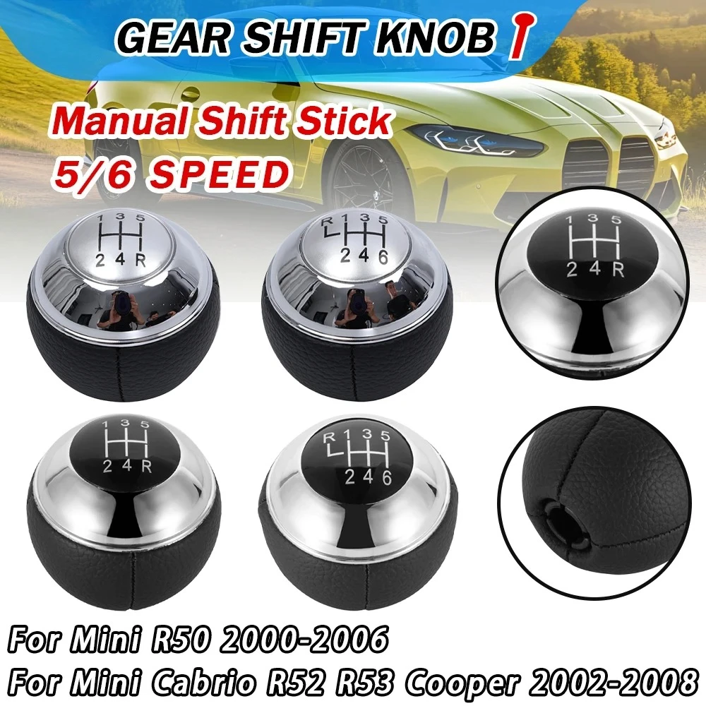 5/6 Speed Gear Shift Knob Manual Hand Speed Ball Shifter For MINI R50 ONE D R52 R53 COOPER S 3 DOORS 2001-2008 Car Parts