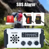 Solar Power Emergency Weather Radio USB Charger AM/FM/SW/WB Hand Crank Radio SOS Alarm Power Bank LED Flashlight Radio