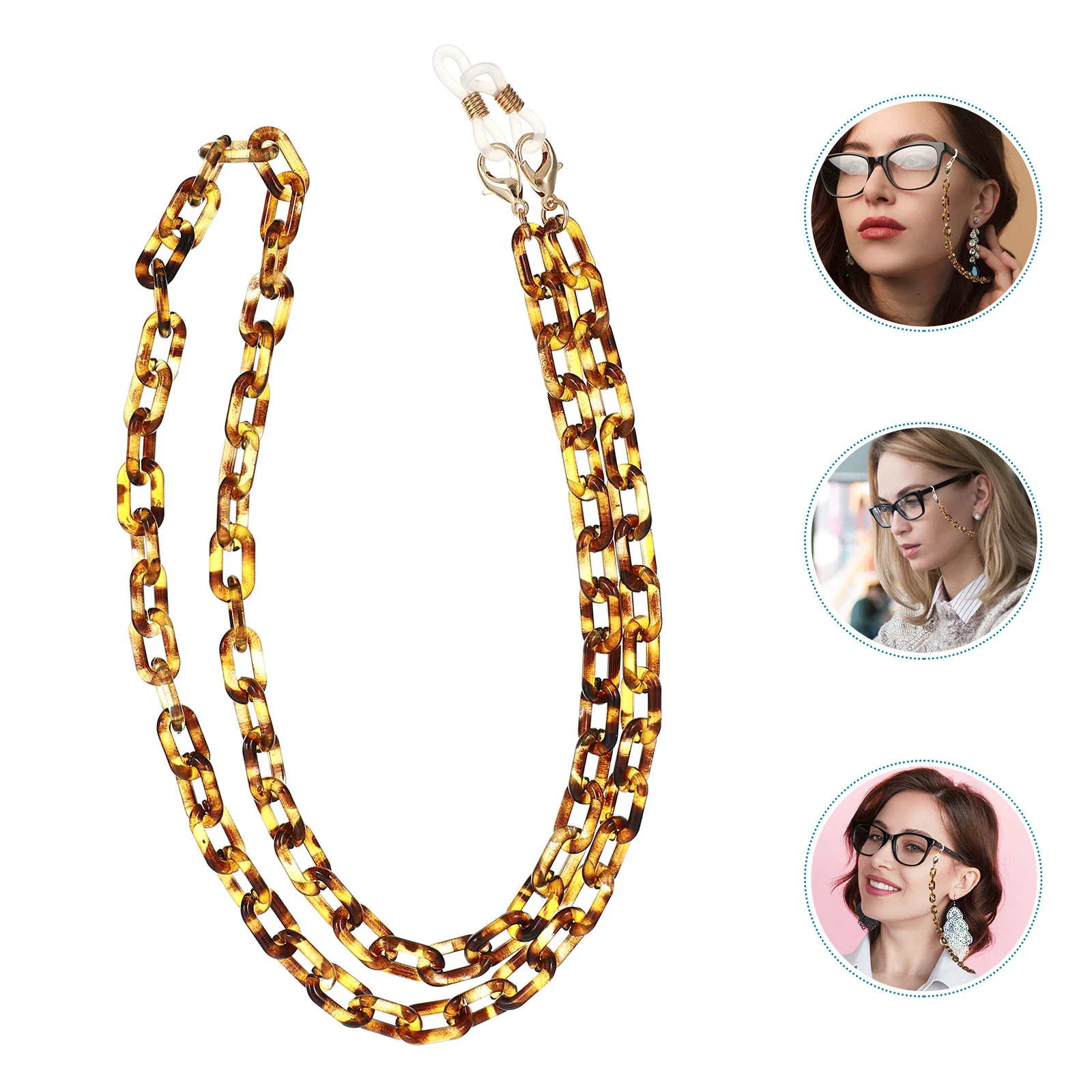 

1pc Eyeglass Chain Brown Beaded Glasses Chains Anti-Lost Sunglasses Chain For Women Men Acrylic Eyewear Retainer Decorative Rope