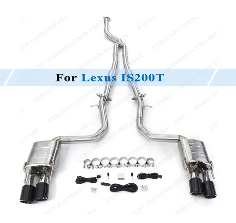 Lexus IS200T 2.0T 듀얼 밸브 머플러 전자 진공 밸브 맞춤형 원격용 성능 브러시 Catback 배기 시스템