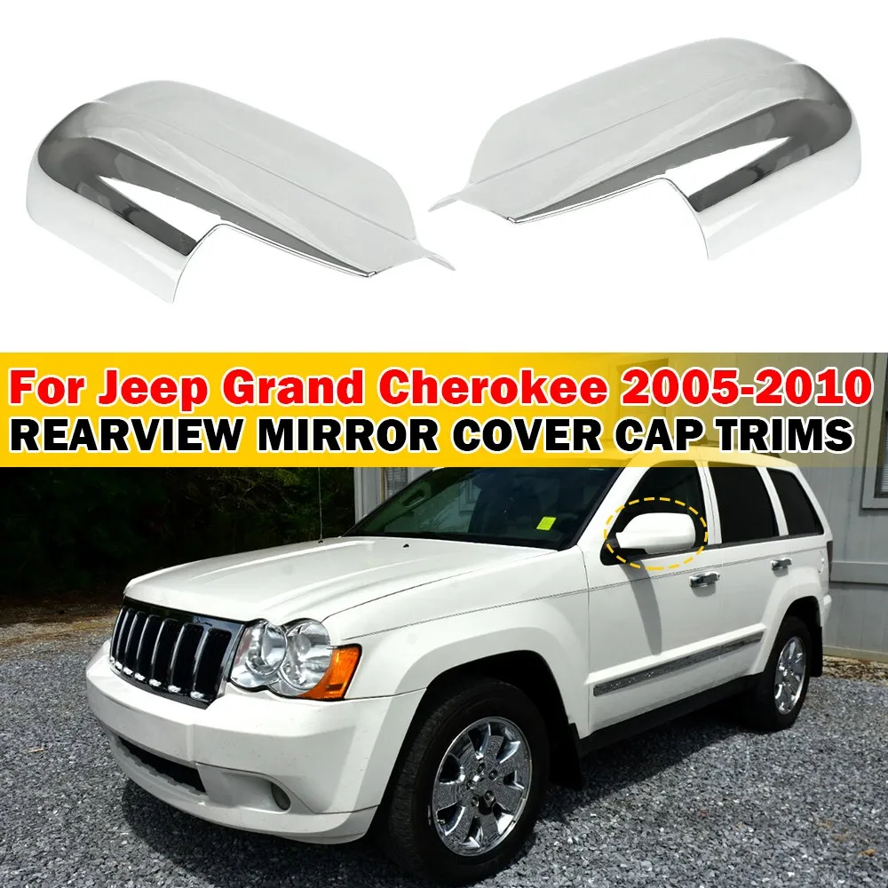 

For Jeep Grand Cherokee 2005-2010 Car Sticker Rearview Side Mirror Cover Wing Cap Exterior Case Trim Accessories Vehicle Decor