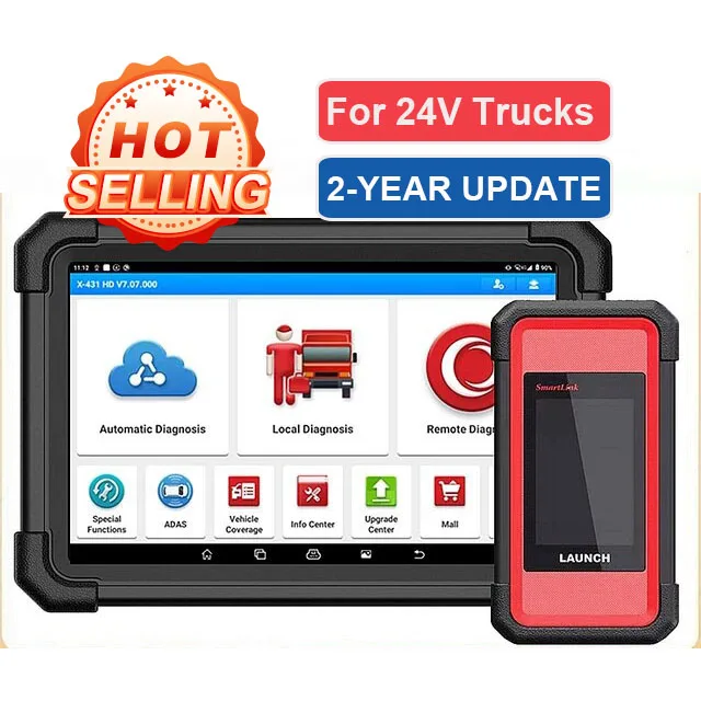 

Launch X431 V+ SmartLink HD 24V Heavy Duty Truck Diagnostic Tool OBD2 Scanner Bi-directional Control Diesel Scan Tool