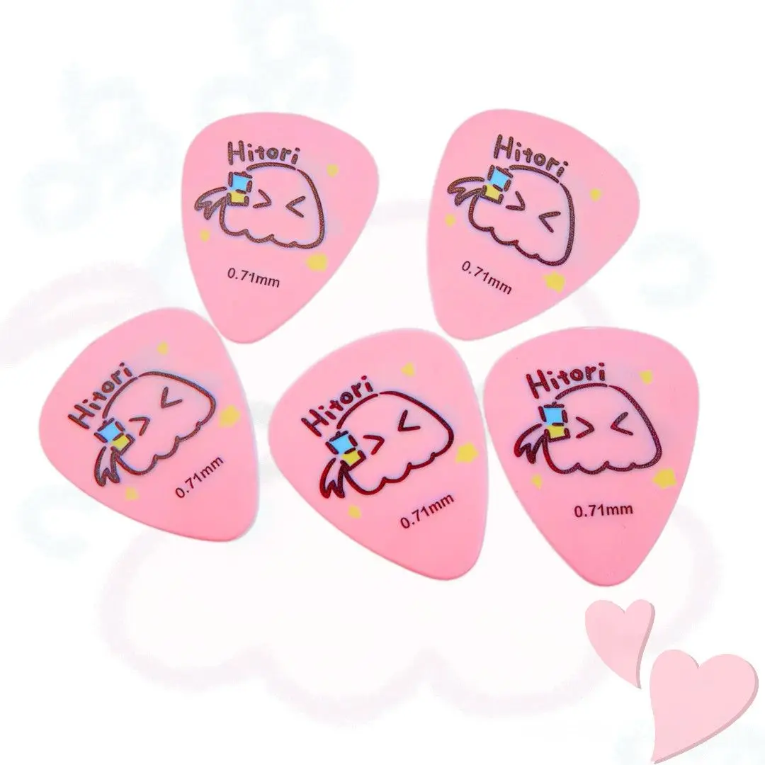 Anime Guitar Pick Cute Hitori Printed 0.71mm Smooth Portable Pick For Acoustic Electric Guitar Bass Musical Accessory Music Love